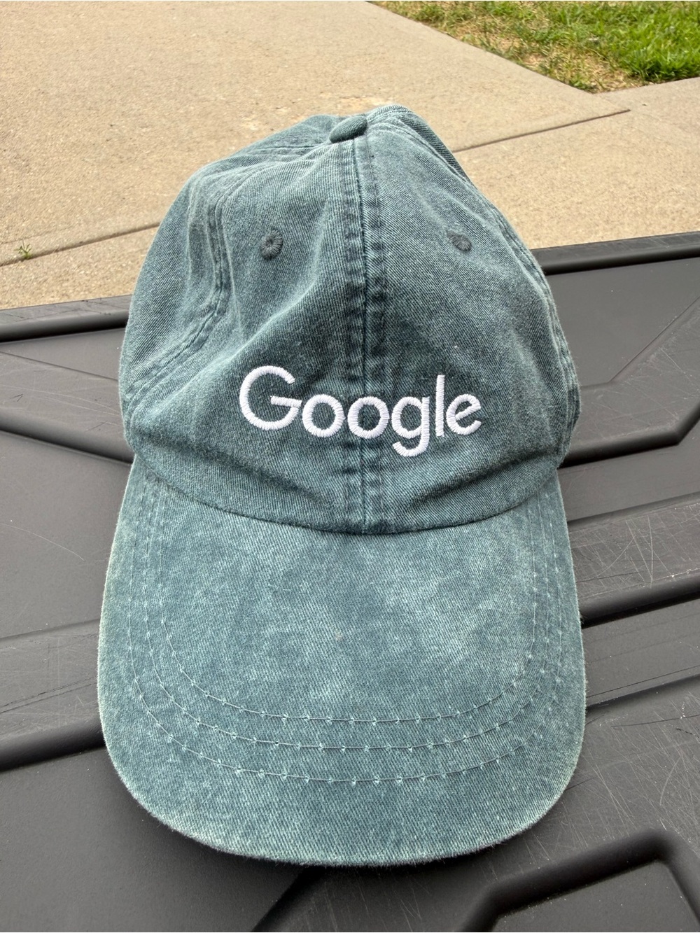 Google Embroidered Logo Baseball Cap in Denim